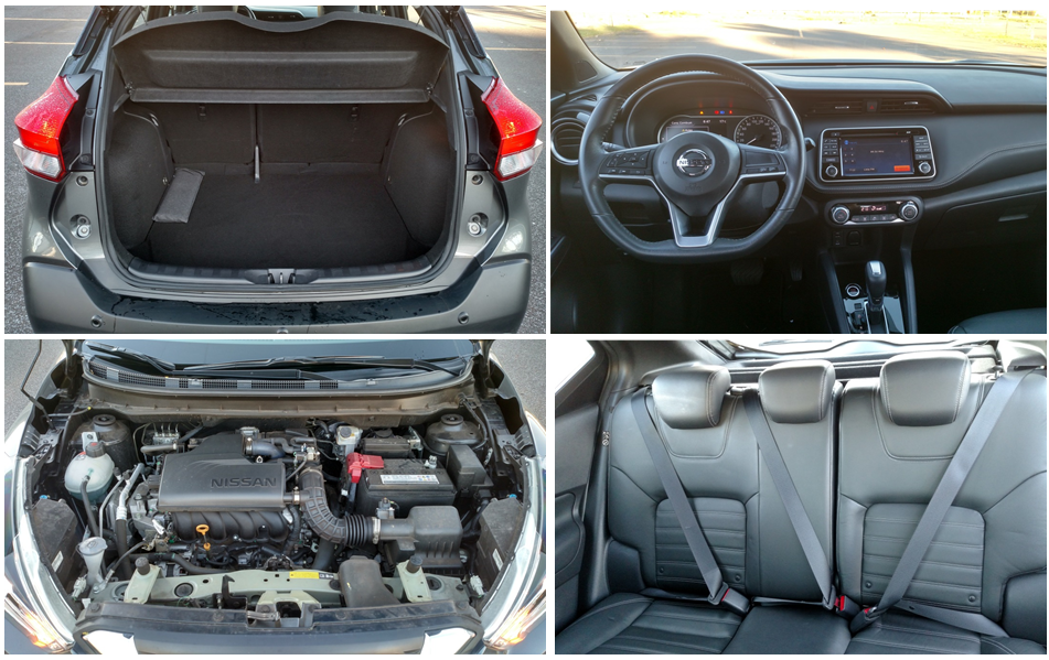 O acabamento interno do modelo da Nissan é em couro sintético; destaque ainda para a tela central do sistema de informação e entretenimento de sete polegadas