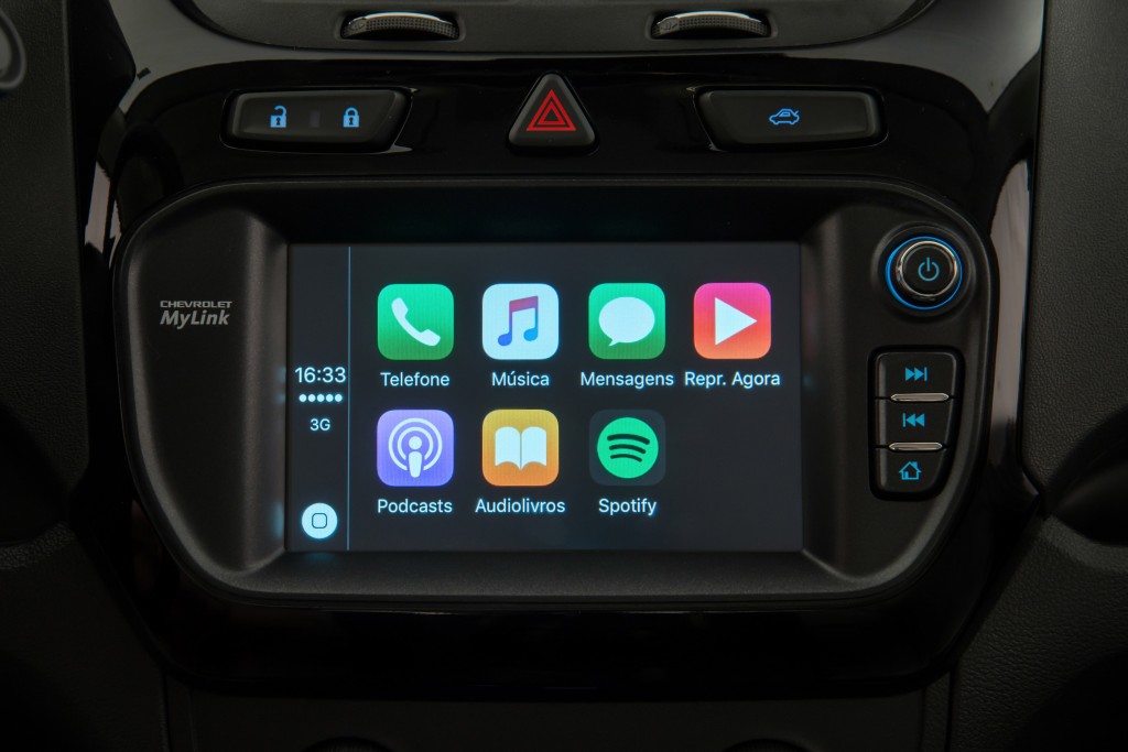 Projeção na tela do MyLink do sistema CarPlay, da Apple