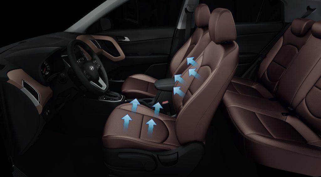 Um dos diferenciais do Hyundai Creta em relação aos concorrentes é o sistema de ventilação do banco do motorista