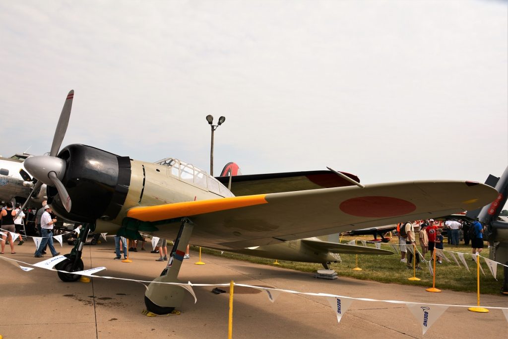 Mitsubishi A6M Zero em exposição na feira de Oshkosh 2022